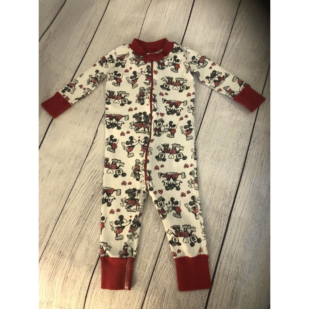 Hanna Andersson Size 70 9-12 M Mickey And Minnie Sleeper Disney